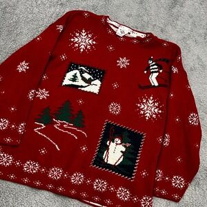Christmas Pullover Nutcracker Womens M Woodland Creatures Pullover USA Gift